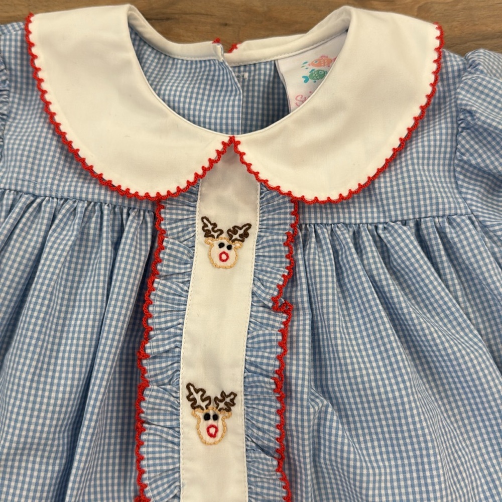 Embroidered Rudolph Collared Dress - Picture 2 of 4